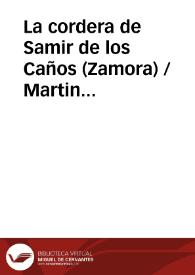La cordera de Samir de los Caños (Zamora) / Martin Carbajo, Miguel | Biblioteca Virtual Miguel de Cervantes