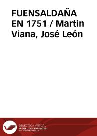 FUENSALDAÑA EN 1751 / Martin Viana, José León | Biblioteca Virtual Miguel de Cervantes