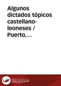 Algunos dictados tópicos castellano-leoneses / Puerto, José Luis | Biblioteca Virtual Miguel de Cervantes