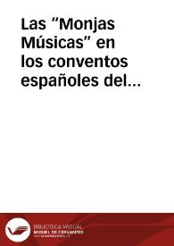Las “Monjas Músicas” en los conventos españoles del Barroco. Una aproximación etnohistórica / Olarte Martinez, Matilde | Biblioteca Virtual Miguel de Cervantes