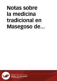 Notas sobre la medicina tradicional en Masegoso de Tajuña (La Alcarria, Guadalajara) / Angel Rodriguez, Luisa / MARTINEZ ANGEL | Biblioteca Virtual Miguel de Cervantes