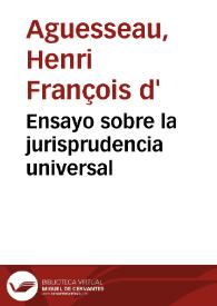 Ensayo sobre la jurisprudencia universal | Biblioteca Virtual Miguel de Cervantes