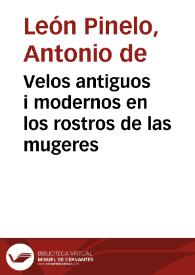 Velos antiguos i modernos en los rostros de las mugeres | Biblioteca Virtual Miguel de Cervantes