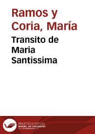 Transito de Maria Santissima | Biblioteca Virtual Miguel de Cervantes