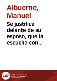 Se justifica delante de su esposo, que la escucha con desden y silencio. L. IX p. 118 [Material gráfico] | Biblioteca Virtual Miguel de Cervantes