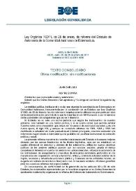 Estatuto de autonomía de Extremadura (2011) | Biblioteca Virtual Miguel de Cervantes