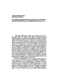 Una edición desconocida del "Libro de los secretos" de Alejo Piamontés: Juan Perier, Salamanca, 1573 / Amaranta Saguar García | Biblioteca Virtual Miguel de Cervantes