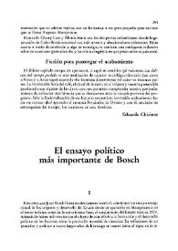 El ensayo político más importante de Bosch / Diómedes Núñez Polanco | Biblioteca Virtual Miguel de Cervantes