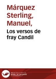 Los versos de fray Candil / M. Márquez Sterling | Biblioteca Virtual Miguel de Cervantes