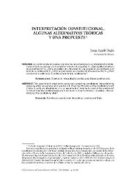 Interpretación constitucional. Algunas alternativas teóricas y una propuesta / Josep Aguiló Regla | Biblioteca Virtual Miguel de Cervantes