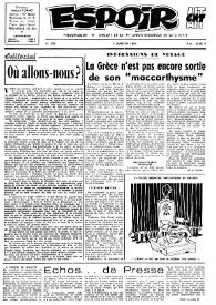 Espoir : Organe de la VIª Union régionale de la C.N.T.F. Num. 105, 5 janvier 1964 | Biblioteca Virtual Miguel de Cervantes