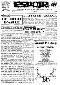 Espoir : Organe de la VIª Union régionale de la C.N.T.F. Num. 114, 8 mars 1964 | Biblioteca Virtual Miguel de Cervantes