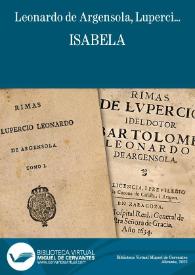 Isabela / Lupercio Leonardo de Argensola | Biblioteca Virtual Miguel de Cervantes