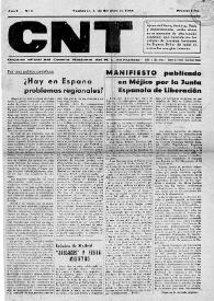CNT : Órgano Oficial del Comité Nacional del Movimiento Libertario en Francia [Primera época]. Año I, núm. 4, 5 de octubre de 1944 | Biblioteca Virtual Miguel de Cervantes