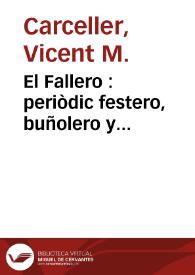 El Fallero : periòdic festero, buñolero y sandunquero. Año 1929 Número 9 | Biblioteca Virtual Miguel de Cervantes