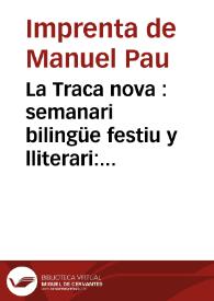 La Traca nova : semanari bilingüe festiu y lliterari. Año IV Época II Número 45 - 21 septiembre 1912 | Biblioteca Virtual Miguel de Cervantes