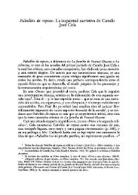 "Pabellón de reposo": la inquietud narrativa de Camilo José Cela / John W. Kronik | Biblioteca Virtual Miguel de Cervantes