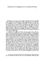 Gérmenes de "La Regenta" en tres cuentos de Clarín / Carolyn Richmond | Biblioteca Virtual Miguel de Cervantes