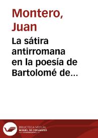 La sátira antirromana en la poesía de Bartolomé de Torres Naharro / Juan Montero y Francisco Javier Escobar | Biblioteca Virtual Miguel de Cervantes