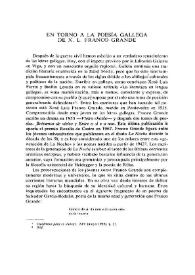  En torno a la poesía gallega de X. L. Franco Grande  / Fred M. Clark | Biblioteca Virtual Miguel de Cervantes