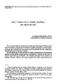 Dido y Eneas en la poesía española del Siglo de Oro / Rafael González Cañal | Biblioteca Virtual Miguel de Cervantes