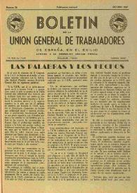 U.G.T. : Boletín de la Unión General de Trabajadores de España en Francia. Núm. 36, octubre de 1947 | Biblioteca Virtual Miguel de Cervantes