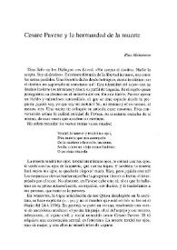 Cesare Pavese y la hermandad de la muerte / Blas Matamoro | Biblioteca Virtual Miguel de Cervantes