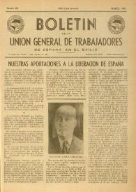 U.G.T. : Boletín de la Unión General de Trabajadores de España en Francia. Núm. 65, marzo de 1950 | Biblioteca Virtual Miguel de Cervantes
