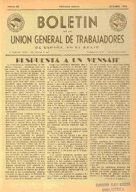 U.G.T. : Boletín de la Unión General de Trabajadores de España en Francia. Núm. 84, octubre de 1951 | Biblioteca Virtual Miguel de Cervantes