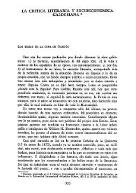 La crítica literaria y socioeconómica galdosiana / Joaquín Casalduero | Biblioteca Virtual Miguel de Cervantes