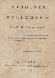 Virginie Bellemont / par H. Lemaire | Biblioteca Virtual Miguel de Cervantes