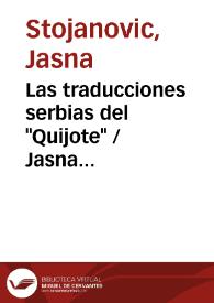 Las traducciones serbias del "Quijote" / Jasna Stojanović | Biblioteca Virtual Miguel de Cervantes