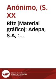 Ritz [Material gráfico]: Adepa, S.A, : Telegramas-ADEPA-Valencia (Spain). | Biblioteca Virtual Miguel de Cervantes