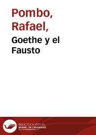 Goethe y el Fausto | Biblioteca Virtual Miguel de Cervantes