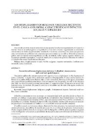 Los desplazamientos humanos forzados recientes en el Cauca (Colombia): características e impactos sociales y espaciales / Ricardo Manuel Luque Revuelto | Biblioteca Virtual Miguel de Cervantes