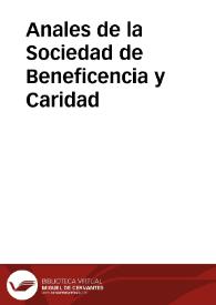 Anales de la Sociedad de Beneficencia y Caridad | Biblioteca Virtual Miguel de Cervantes