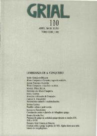 Grial : revista galega de cultura. Núm. 110, 1991 | Biblioteca Virtual Miguel de Cervantes