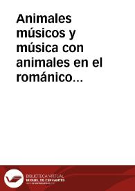 Animales músicos y música con animales en el románico hispánico. / PORRAS ROBLES, Faustino | Biblioteca Virtual Miguel de Cervantes