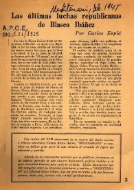 Las últimas luchas republicanas de Blasco Ibáñez / por Carlos Esplá | Biblioteca Virtual Miguel de Cervantes