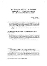La admisibilidad de las pruebas periciales y la racionalidd de las decisiones judiciales / Carmen Vázquez | Biblioteca Virtual Miguel de Cervantes