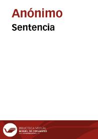 Sentencia | Biblioteca Virtual Miguel de Cervantes