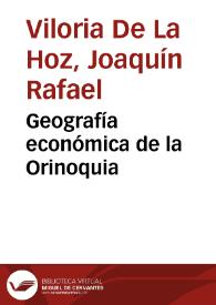 Geografía económica de la Orinoquia | Biblioteca Virtual Miguel de Cervantes