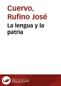 La lengua y la patria | Biblioteca Virtual Miguel de Cervantes