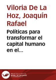 Políticas para transformar el capital humano en el Caribe colombiano | Biblioteca Virtual Miguel de Cervantes