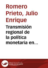 Transmisión regional de la política monetaria en Colombia | Biblioteca Virtual Miguel de Cervantes