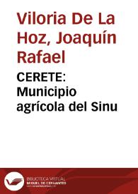 CERETE: Municipio agrícola del Sinu | Biblioteca Virtual Miguel de Cervantes