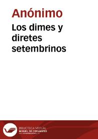 Los dimes y diretes setembrinos | Biblioteca Virtual Miguel de Cervantes
