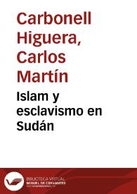 Islam y esclavismo en Sudán | Biblioteca Virtual Miguel de Cervantes