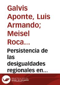 Persistencia de las desigualdades regionales en Colombia: Un análisis espacial | Biblioteca Virtual Miguel de Cervantes