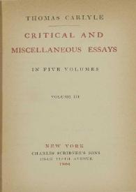 Critical and miscellaneous essays. Volume III / Thomas Carlyle | Biblioteca Virtual Miguel de Cervantes